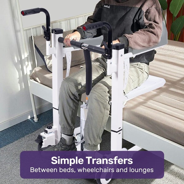 Patient Lift Transfer Chair, Easy Hydraulic Height Adjustment, Shower Compati... Carousel 2