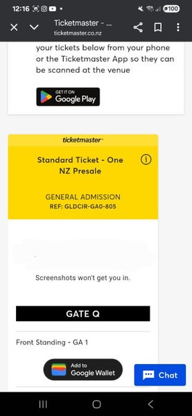 REDUCED! METALLICA 2025, AUCKLAND 19/11/25, 1 x General Admission, Section GA164450136998785112