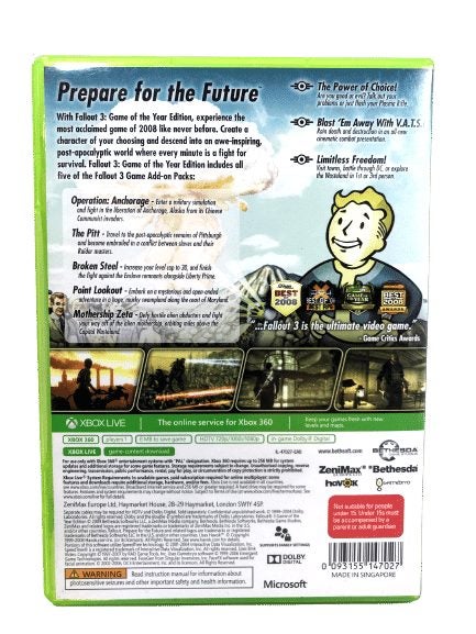 Fallout 3 GAME OF THE YEAR Edition (XBox 360) *MINT COMPLETE* Carousel 2