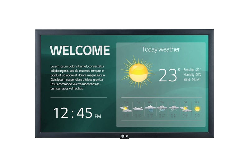 LG 22SM3G-B Digital signage display 54.6 cm (21.5') IPS Wi-Fi 250 cd/m= Full ... Carousel 1