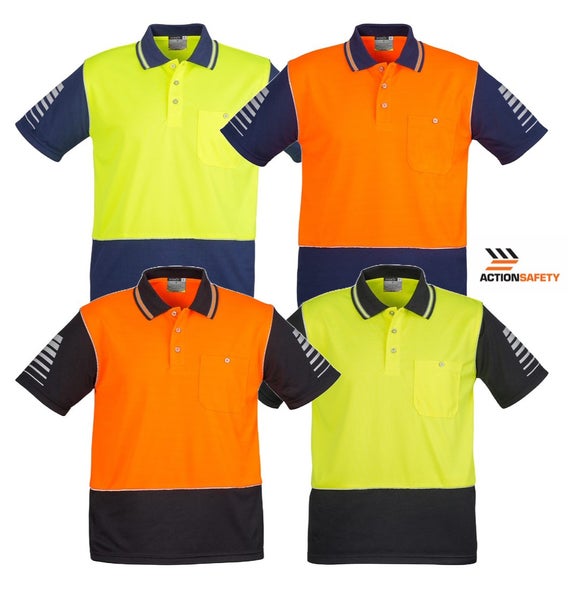 Syzmik Mens Hi Vis Zone Polo - 4 Colour Options - Sizes S to 7XL Carousel 1
