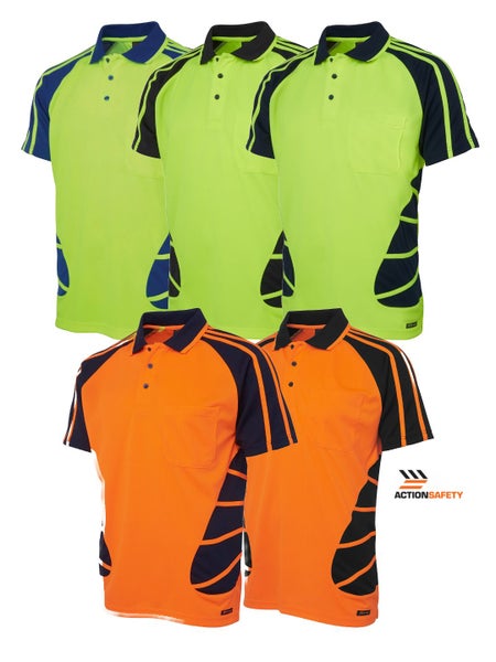 JBs Hi Vis Spider Polo - 5 Colour Options - Sizes 2XS to 5XL Carousel 1