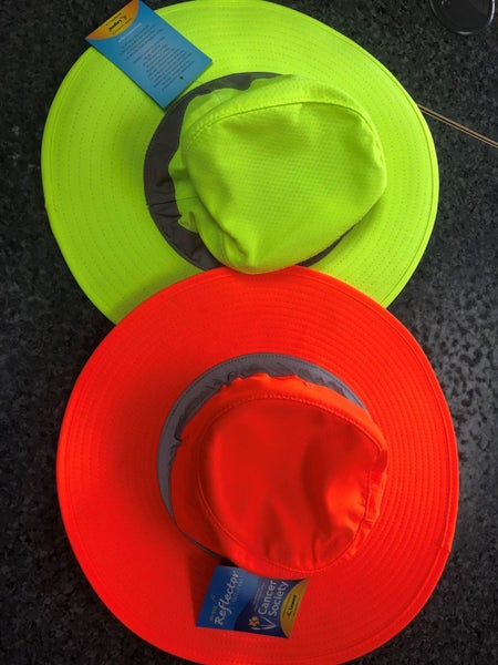 Hi Viz Reflector Safety Hat - Sizes S/M & L/XL - Orange and Yellow Carousel 3
