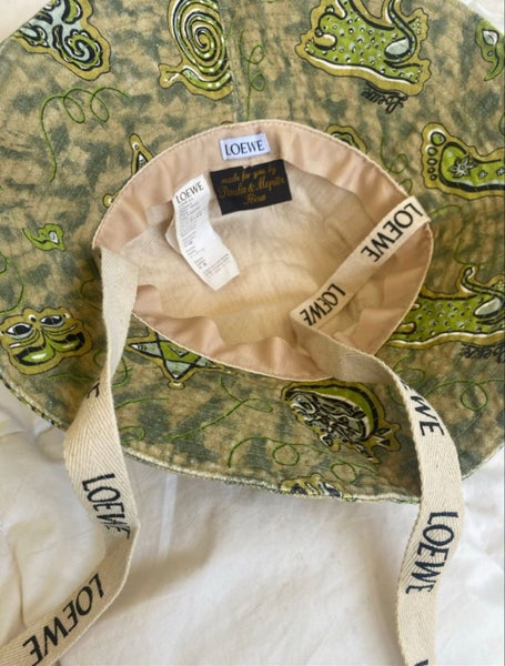 Loewe - Paula Ibiza Leather Appliqued Printed Cotton - Canvas Bucket Hat - Green64475438476803111
