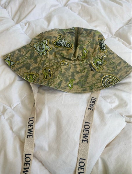 Loewe - Paula Ibiza Leather Appliqued Printed Cotton - Canvas Bucket Hat - Green64475438476803114