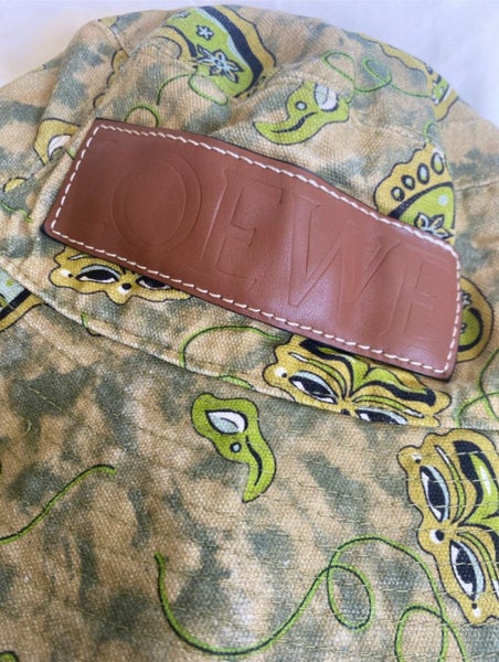 Loewe - Paula Ibiza Leather Appliqued Printed Cotton - Canvas Bucket Hat - Green64475438476803112