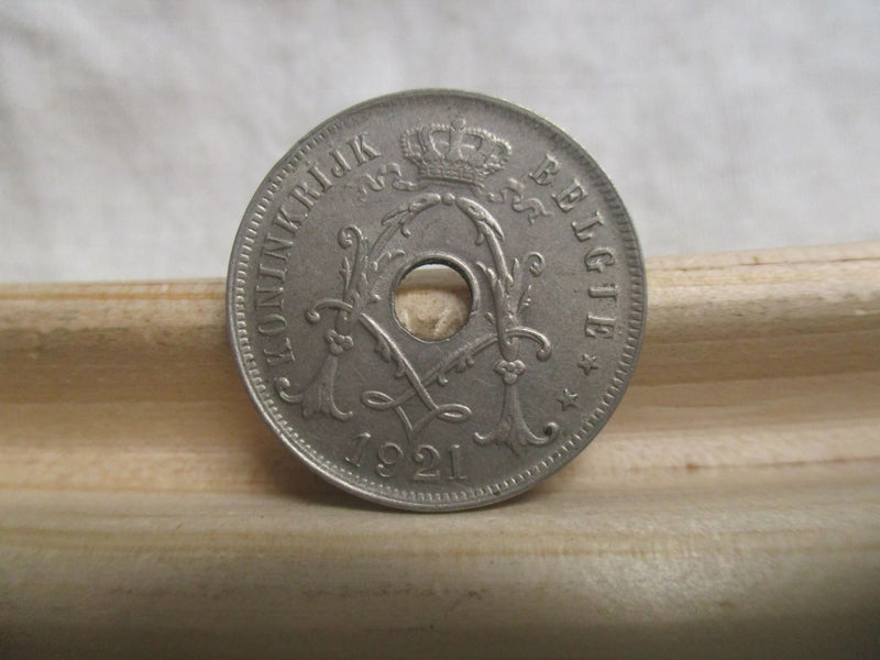 YF 7134 - Belgium 25 Centimes Coin 1921 - Albert I French Text Carousel 1