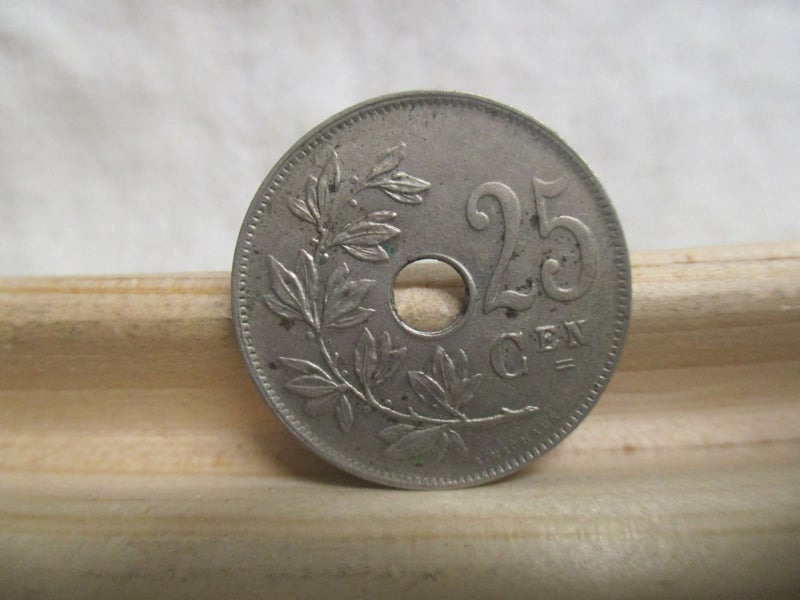 YF 7134 - Belgium 25 Centimes Coin 1921 - Albert I French Text Carousel 2