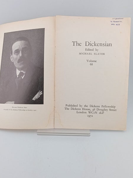 INDEX to the Dickensian, Volume 68, 1972, Edited by Michael Slater64527712180737110