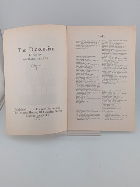 INDEX to The Dickensian, Volume 72, 1976, Edited Michael Slater64527712191107110