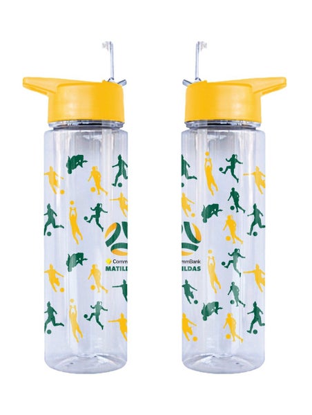 FFA Australian Soccer Matildas Supporter Tritan Drink Bottle Clear Carousel 1