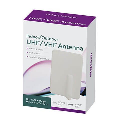 Slimline Indoor/Outdoor UHF/VHF Antenna w/ PSU Carousel 3