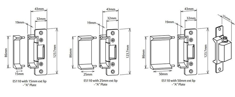 Trimec ES110 Electric Strike 12/24VDC Non Monitored Weather Resistant IP56 11... Carousel 2