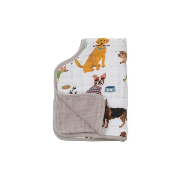 Little Unicorn: Muslin Burp Cloth - Woof Carousel 1