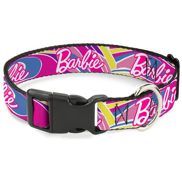 BARBIE: Signature Logo Abstract Multi Color / White - Plastic Clip Collar... Carousel 1