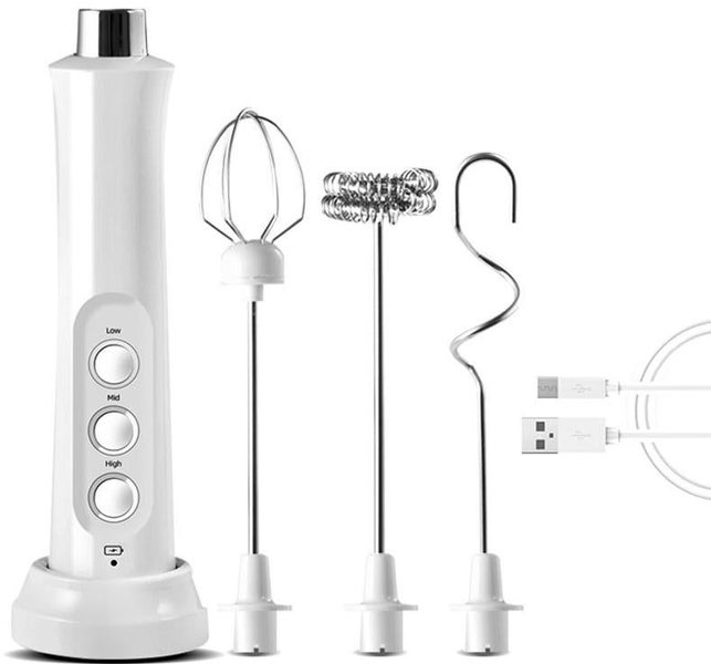Handheld Electric Milk Frother - White Carousel 1
