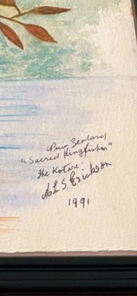 Vintage “Sacred Kingfisher” Original Art Work (Signed) Carousel 3