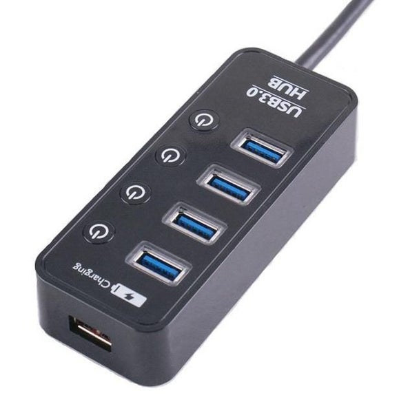 4-Port Super Speed USB-3.0 Hub - Black Carousel 1