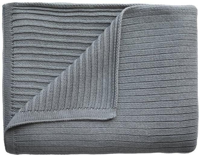 Mushie: Knitted Blanket - Ribbed Grey Carousel 1