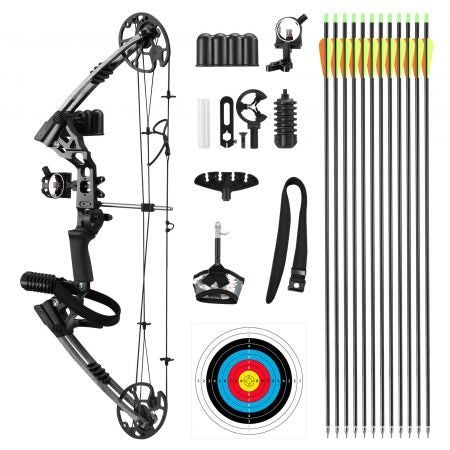 20-70 lbs Compound Bow Arrow Set Archery Target Hunting Shooting Right Handed Carousel 17
