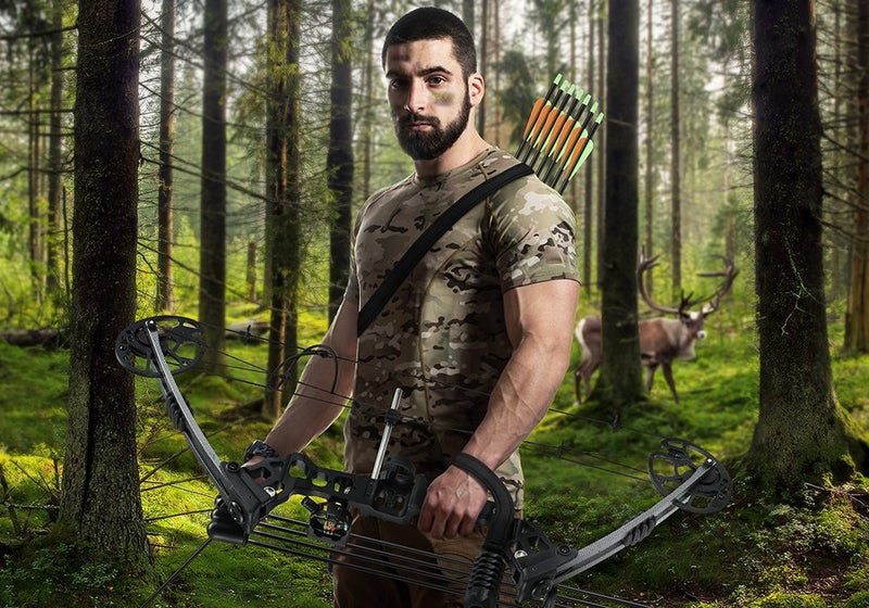 Compound Bow Arrow Set Archery Target Hunting Shooting Carousel 1