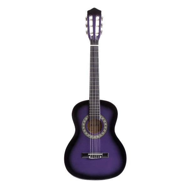 34'' Kids Acoustic Guitar Wooden Kids Gift Purple Carousel 16