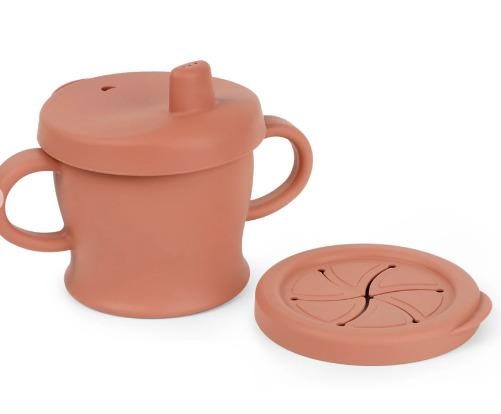 Haakaa: Silicone Sip-N-Snack Cup - Rust Carousel 1