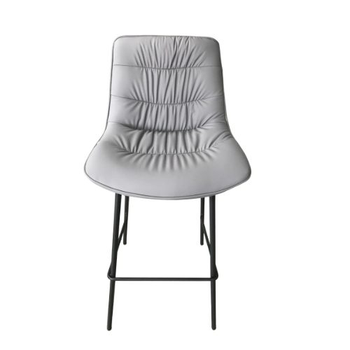 Kalishiran Bar Stool,Bar Chair (Black/White Metal) Carousel 3