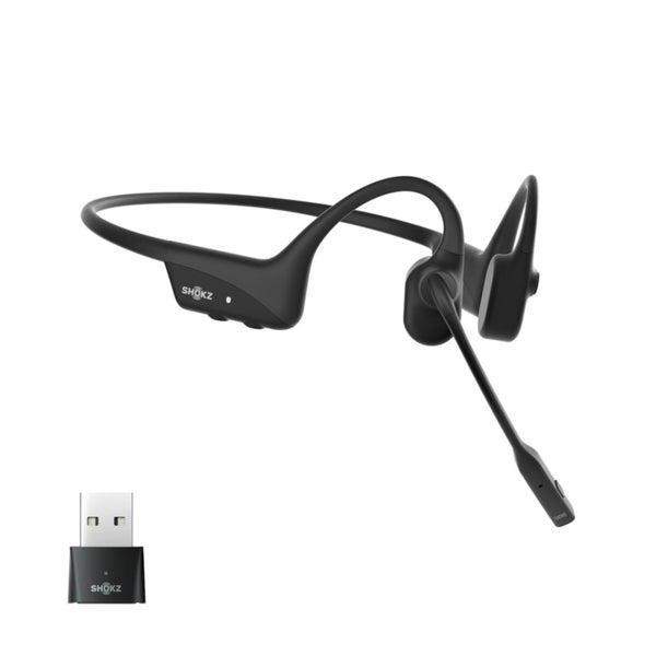 SHOKZ Open Comm 2 UC Wireless Open-Ear Bone Conduction Headset (USB-A) - Black Carousel 1