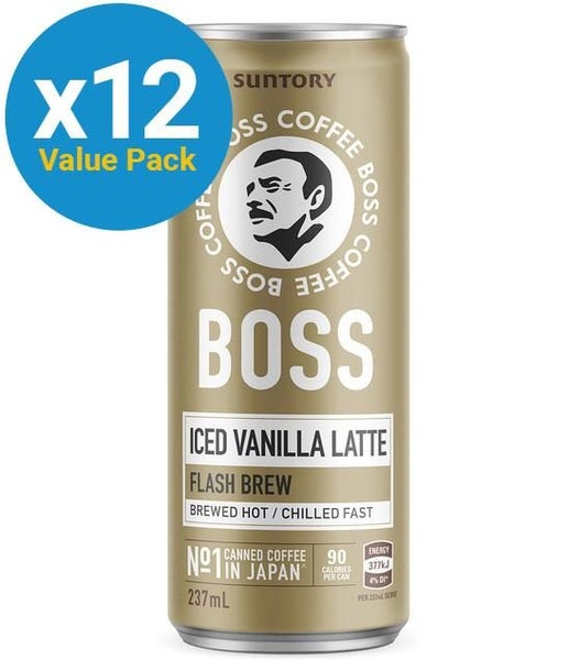 Suntory Boss Coffee Vanilla Latte - 237ml (12 Pack) Carousel 1