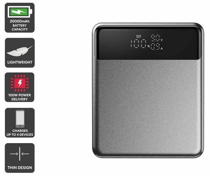 Kogan EnergyMax 20000mAh 100W PD Ultra Slim Blade Laptop Power Bank Carousel 1