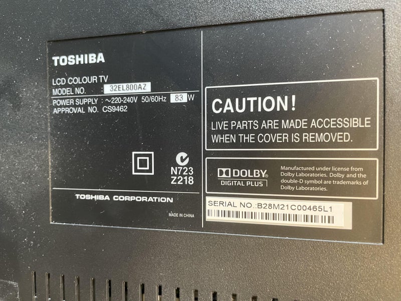 Toshiba 32” 32EL800AZ with freeview - No Stand Carousel 4