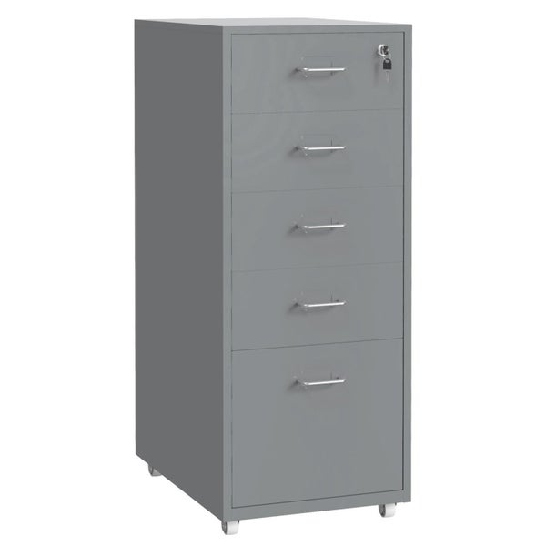 Gorilla Office - Mobile Metal 5 Drawer Cabinet - Grey Carousel 1