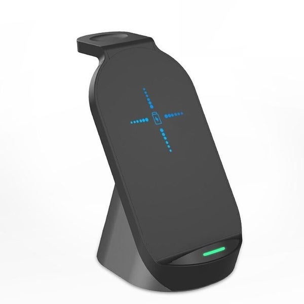 15W 3-in-1 Qi Fast Wireless Charger - (Black) Carousel 1