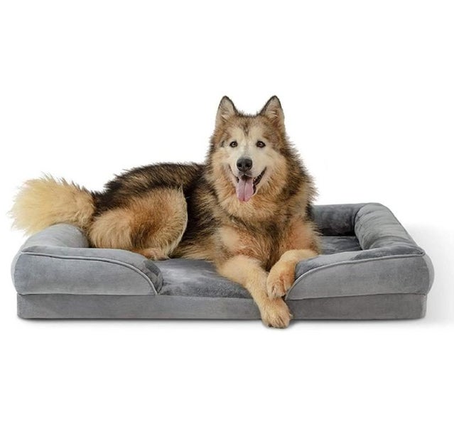 Orthopedic Dog Bed with Washable Cover - Grey Carousel 1