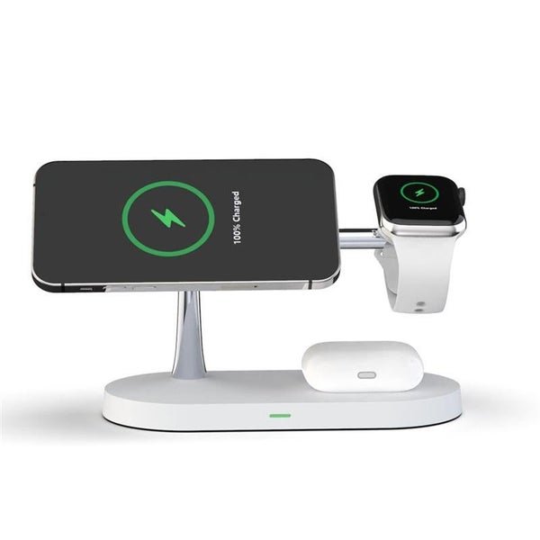 3-in-1 15W Magnetic Wireless Charger - White Carousel 1