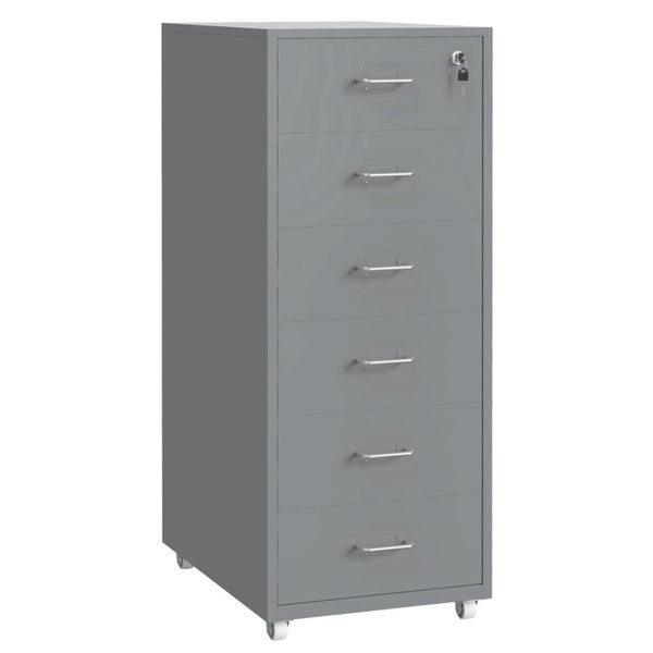 Gorilla Office - Mobile Metal 6 Drawer Cabinet -Grey Carousel 1
