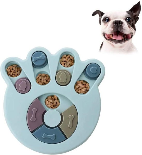 Paw Shape Interactive Treat Feeding Training Puzzle Dog Toy Carousel 1