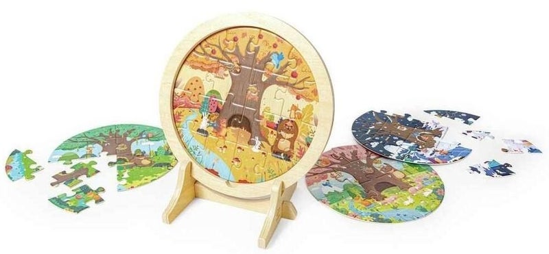 Hape: 4-Seasons Layer - 60pc Puzzle Carousel 1