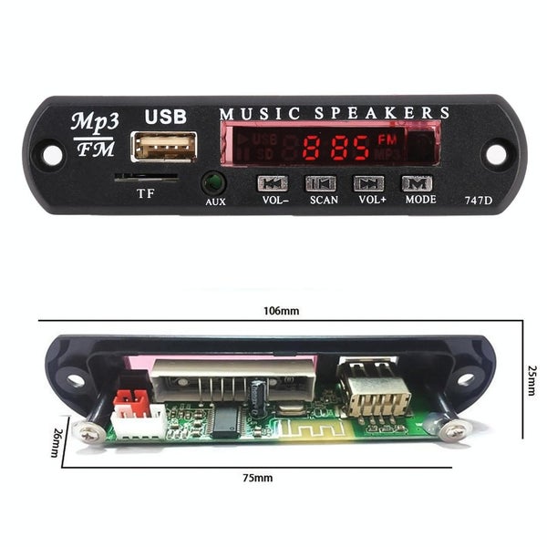 12V Car Audio Bluetooth Mp3 Decoder Board Fm Radio Tf Usb Aux Carousel 2