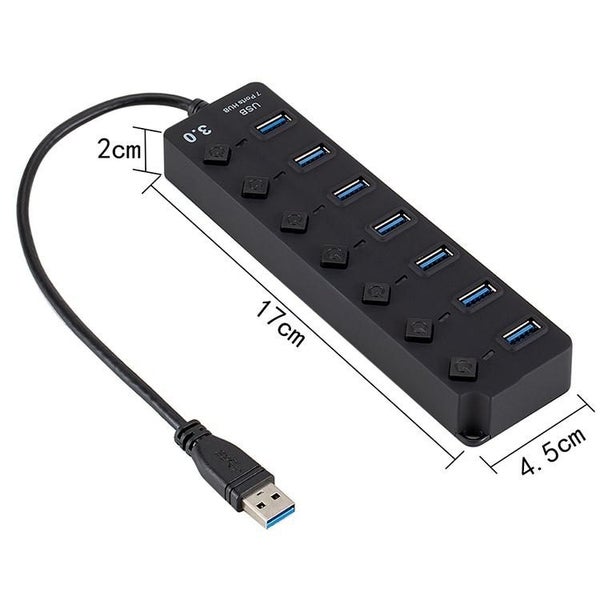 7 Port Usb 3.0 Hub With Switch For Pc / Laptop Carousel 2