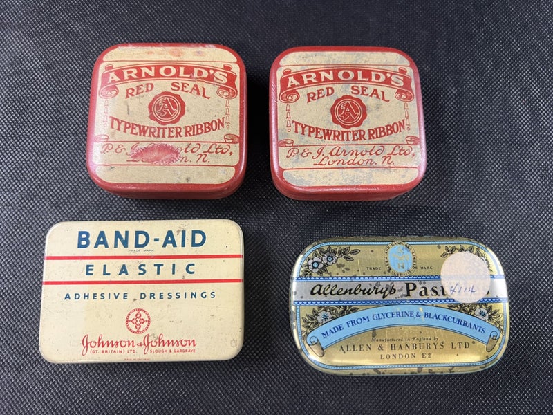 4 Vintage Advertising Tins – Johnson & Johnson, Allen & Hanburys - Lot W724 Carousel 1