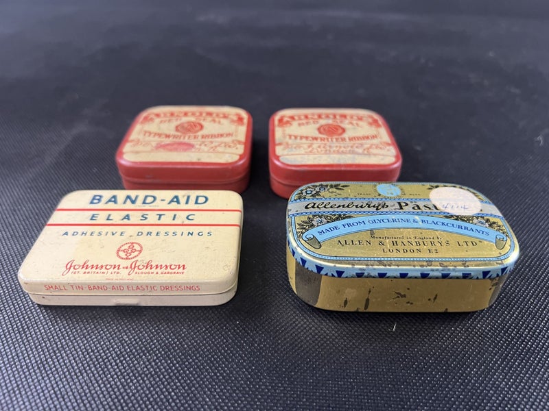 4 Vintage Advertising Tins – Johnson & Johnson, Allen & Hanburys - Lot W724 Carousel 2