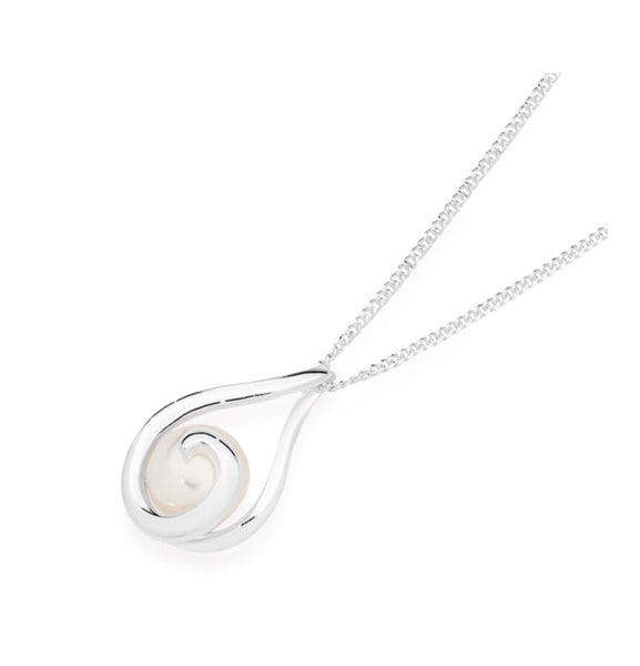 Sterling Silver F/W pearl swirl necklace Carousel 1