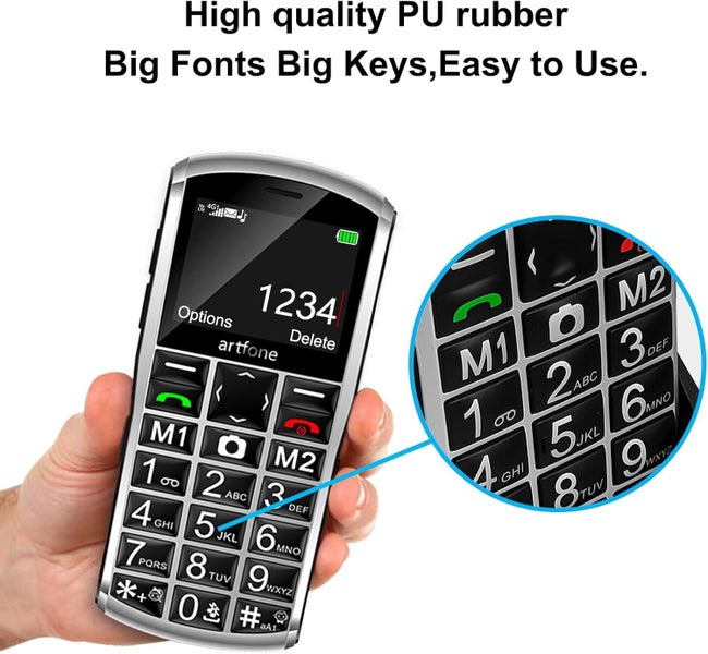 Unlocked Elderly Mobile Phone for Seniors, SOS Button, Big Button64504289019137114