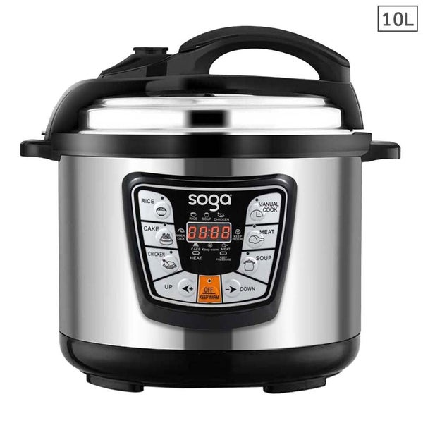 SOGA Stainless Steel Electric Pressure Cooker 10L Nonstick 1600W Carousel 1
