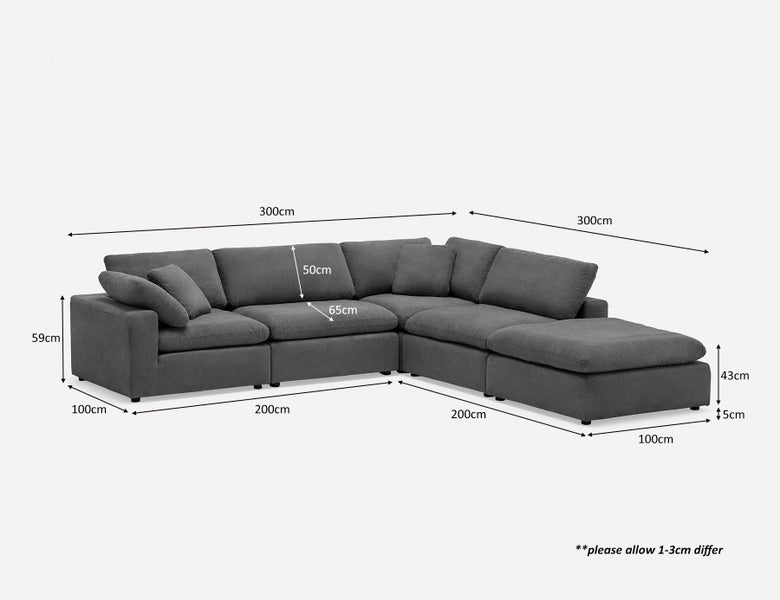 Fabric Sofa Sectional Set Feather Stuffed Carousel 6