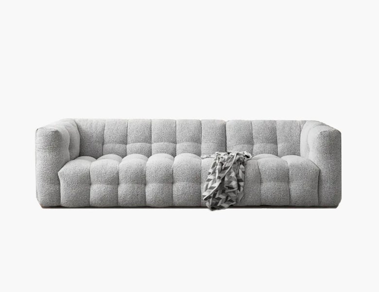Boucle Sofa 3 Seater Grey Carousel 1