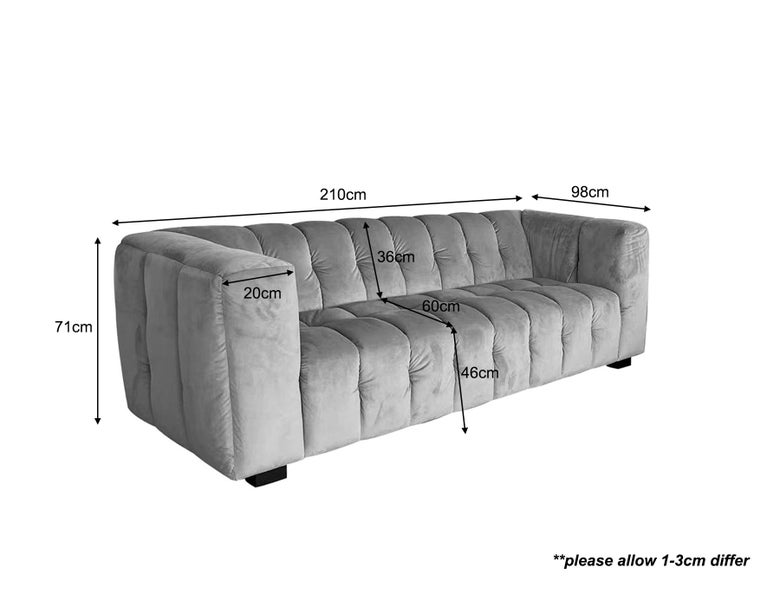 Boucle Sofa 3 Seater Cream White Carousel 6