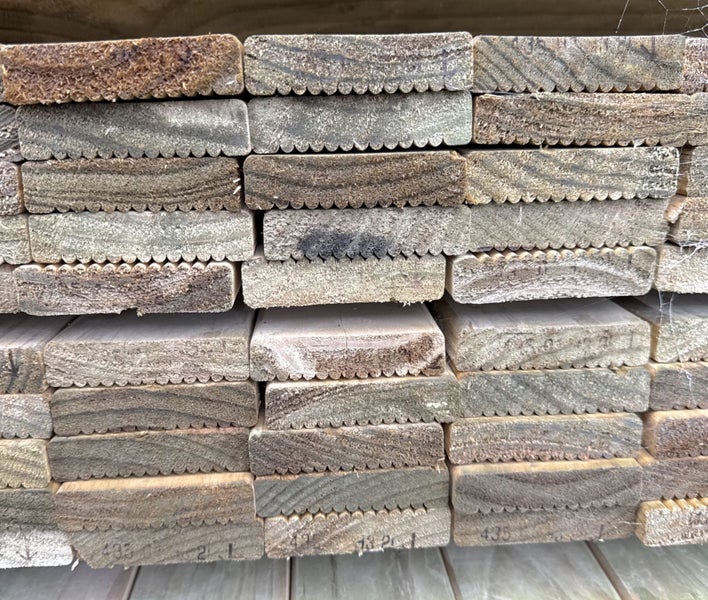 PINE DECKING, 88 x 21mm, REGULAR, GRIPTREAD, H3.2 TREATED - 600m - TBT223164449173111297114